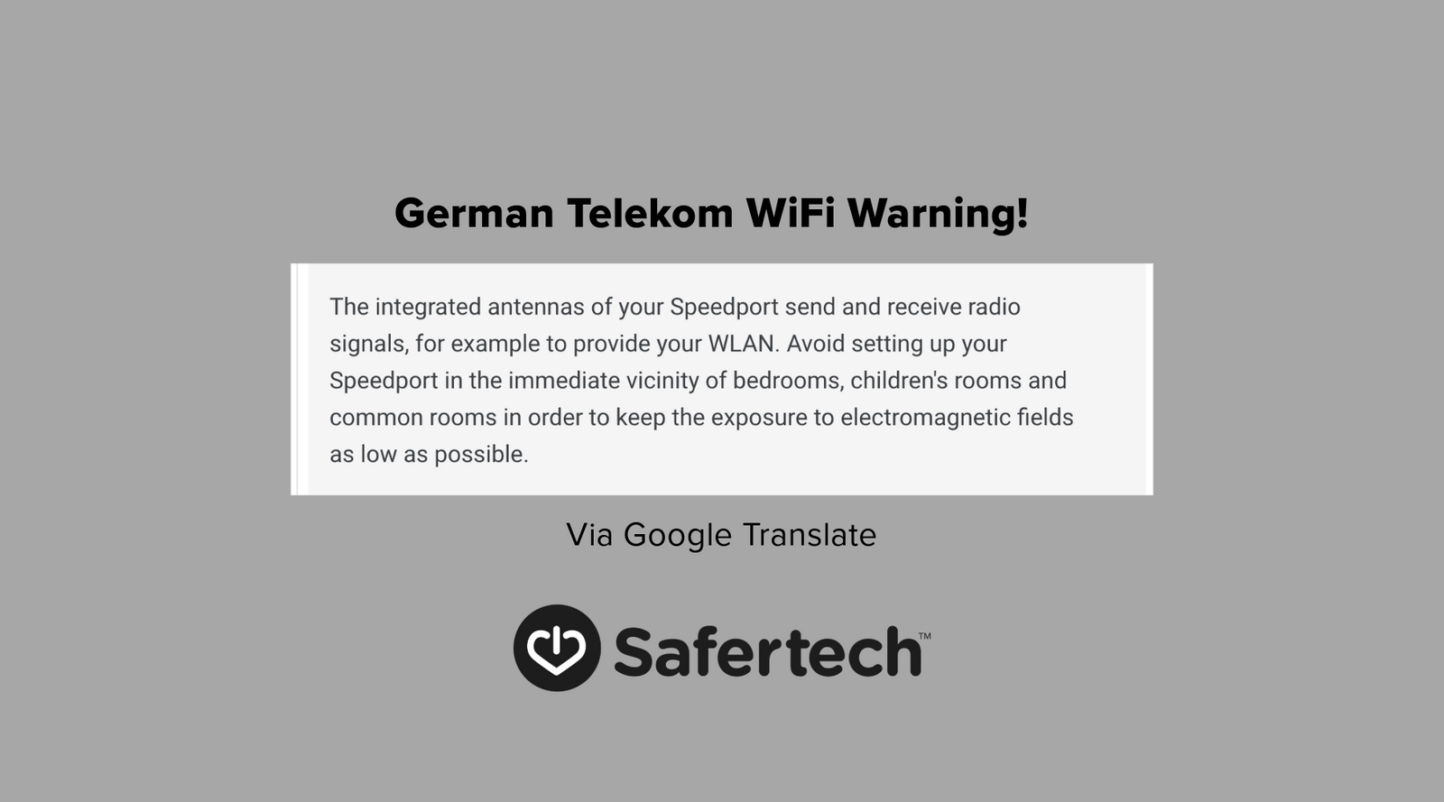 A German Telecom Warns Customers About EMFs Coming From Their WiFis.  Anybody Around Here Seen Anything Like That?